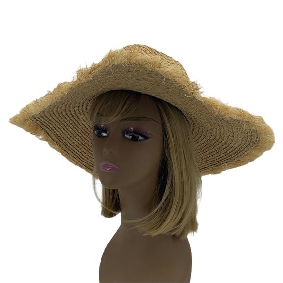 Hat Attack 100% Raffia Straw Cover Up Sun Hat NWT - Picture 7 of 13